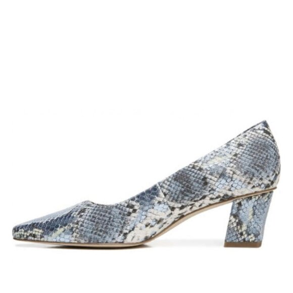 NEW Sarto by Franco Sarto Regal Snake Embossed Leather Pumps in Airy Blue - Picture 4 of 6